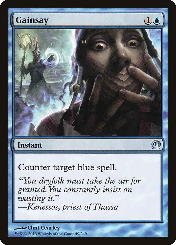 This Is An Image Of The Magic The Gathering Card Gainsay From The Set Theros - Designed By Artist Clint Cearley
