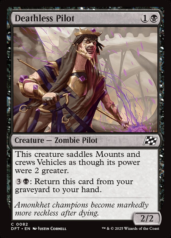 This Is An Image Of The Magic The Gathering Card Deathless Pilot From The Set Aetherdrift - Designed By Artist Justin Cornell