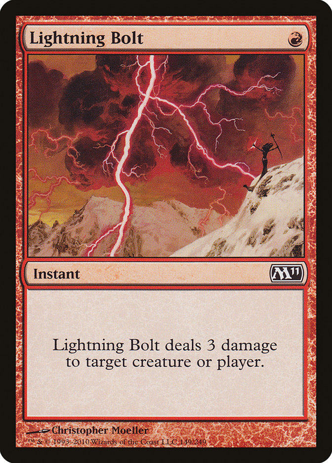 This Is An Image Of The Magic The Gathering Card Lightning Bolt From The Set Ravnica: Clue Edition - Designed By Artist Christopher Moeller