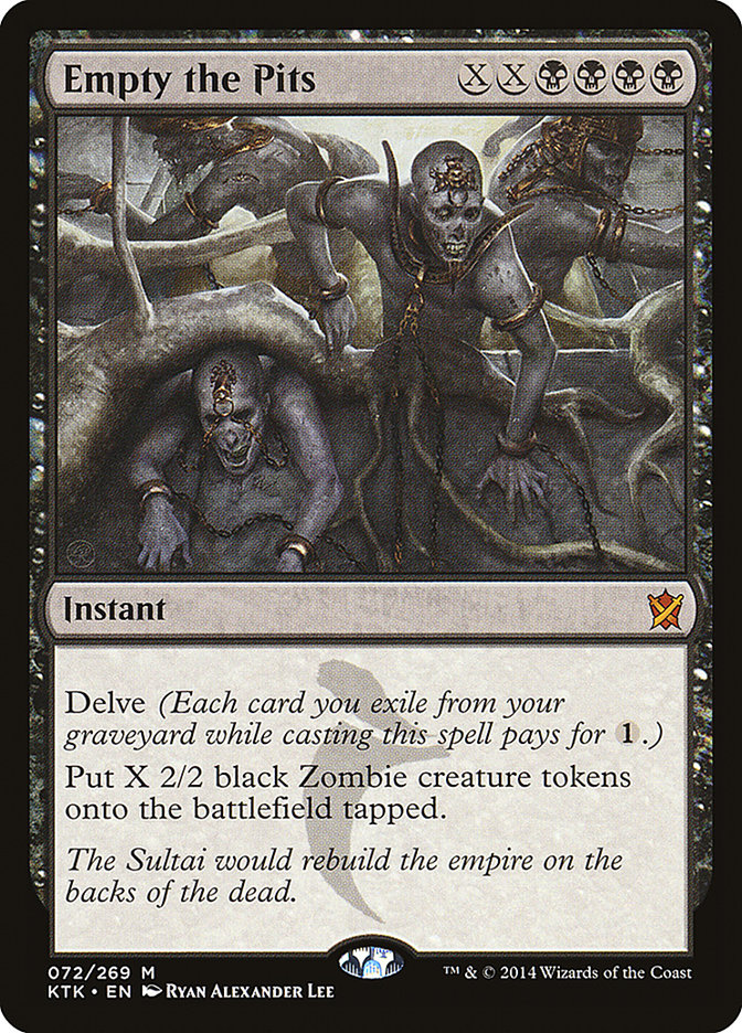 This Is An Image Of The Magic The Gathering Card Empty the Pits From The Set Khans of Tarkir - Designed By Artist Ryan Alexander Lee