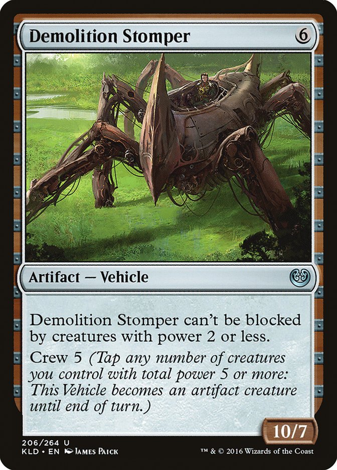 This Is An Image Of The Magic The Gathering Card Demolition Stomper From The Set Kaladesh - Designed By Artist James Paick