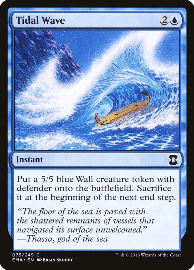 This Is An Image Of The Magic The Gathering Card Tidal Wave From The Set Duel Decks: Merfolk vs. Goblins - Designed By Artist Brian Snõddy