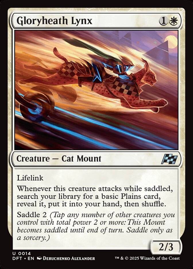 This Is An Image Of The Magic The Gathering Card Gloryheath Lynx From The Set Aetherdrift - Designed By Artist Deruchenko Alexander
