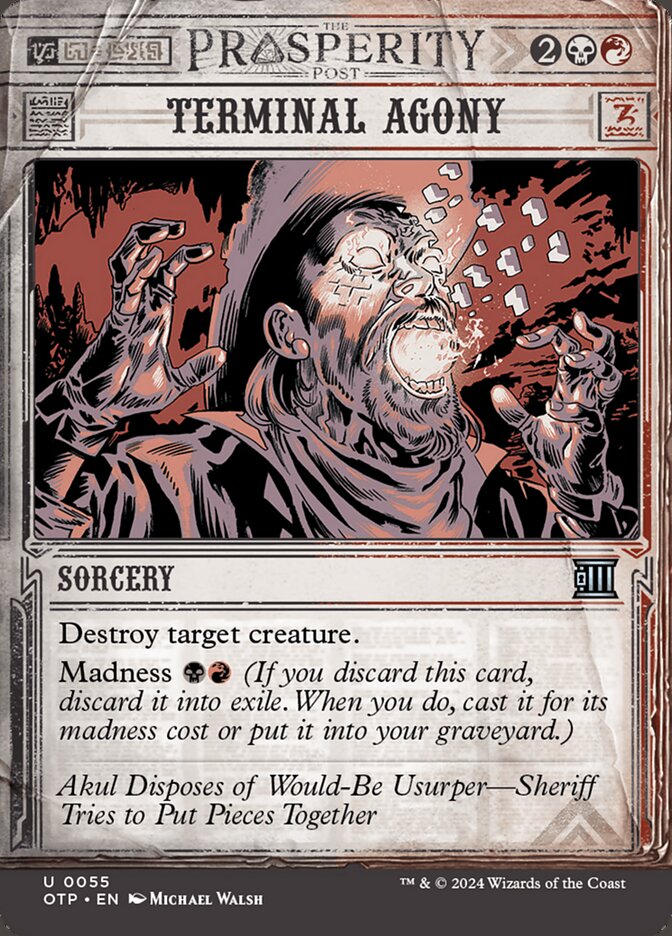 This Is An Image Of The Magic The Gathering Card Terminal Agony From The Set Modern Horizons 2 - Designed By Artist Lucas Graciano