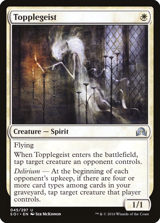 This Is An Image Of The Magic The Gathering Card Topplegeist From The Set Shadows over Innistrad - Designed By Artist Seb McKinnon