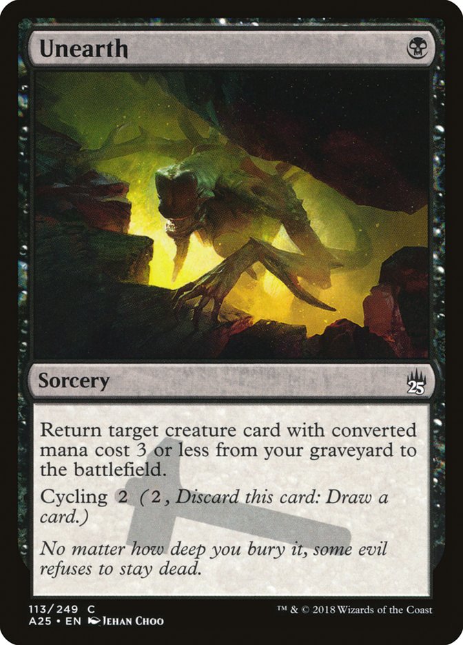 This Is An Image Of The Magic The Gathering Card Unearth From The Set Double Masters 2022 - Designed By Artist Jehan Choo