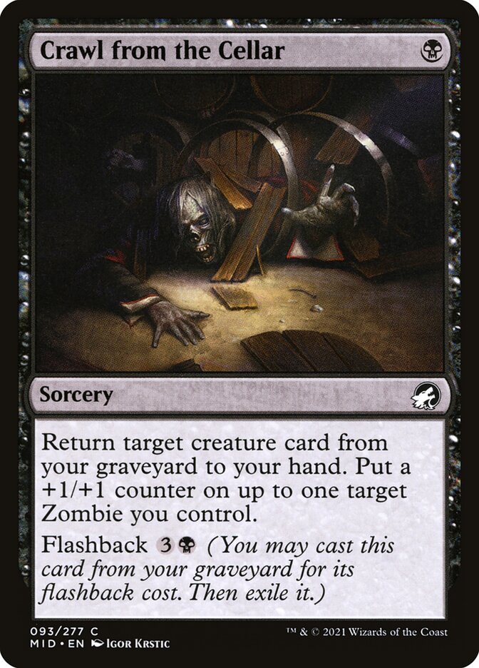 This Is An Image Of The Magic The Gathering Card Crawl from the Cellar From The Set Innistrad Remastered - Designed By Artist Igor Krstic