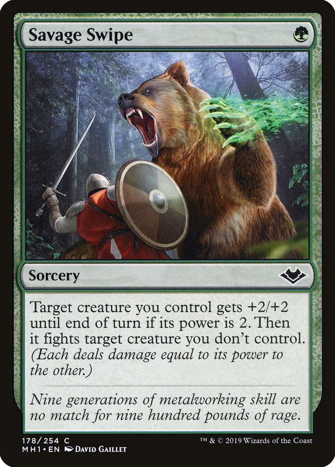This Is An Image Of The Magic The Gathering Card Savage Swipe From The Set Modern Horizons - Designed By Artist David Gaillet