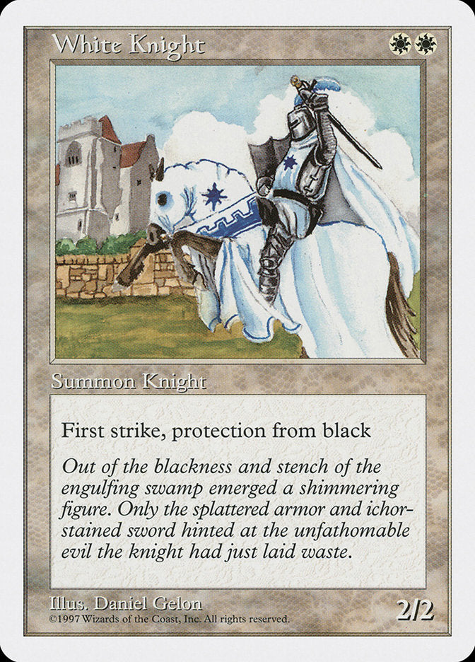 This Is An Image Of The Magic The Gathering Card White Knight From The Set Duel Decks: Knights vs. Dragons - Designed By Artist Christopher Moeller
