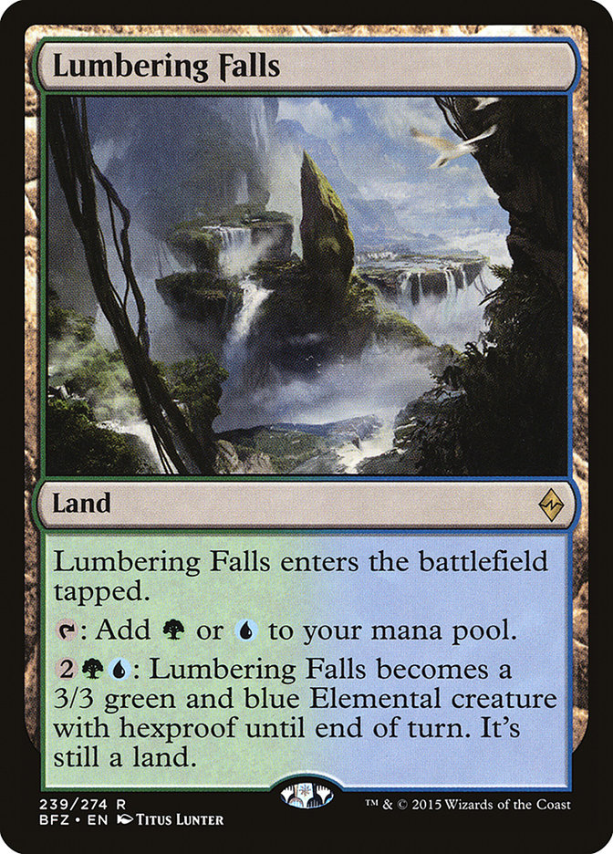 This Is An Image Of The Magic The Gathering Card Lumbering Falls From The Set Forgotten Realms Commander - Designed By Artist Titus Lunter
