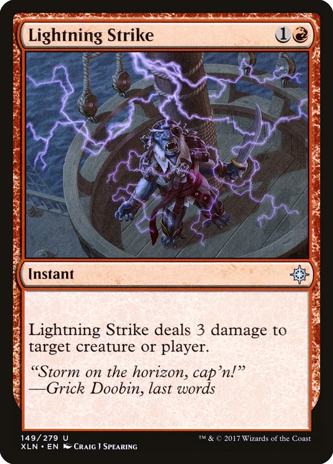 This Is An Image Of The Magic The Gathering Card Lightning Strike From The Set Aetherdrift - Designed By Artist Steve Ellis