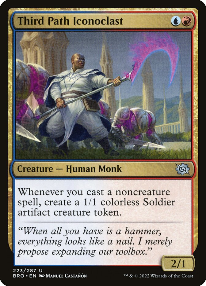 This Is An Image Of The Magic The Gathering Card Third Path Iconoclast From The Set Tarkir: Dragonstorm Commander - Designed By Artist Manuel Castañón