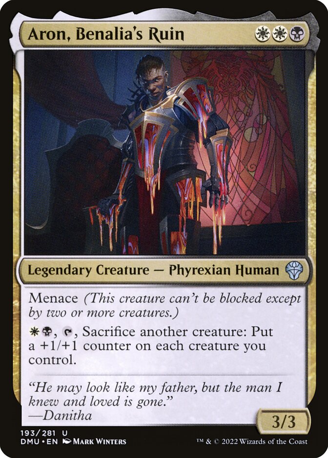 This Is An Image Of The Magic The Gathering Card Aron, Benalia's Ruin From The Set Tarkir: Dragonstorm Commander - Designed By Artist Mark Winters