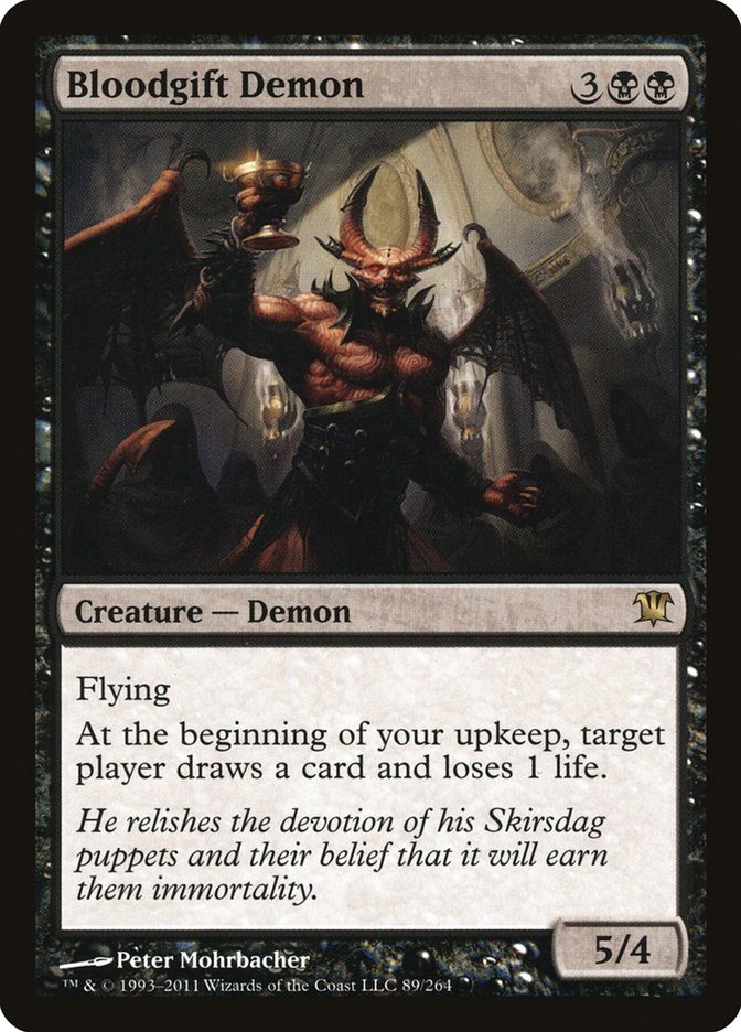 This Is An Image Of The Magic The Gathering Card Bloodgift Demon From The Set Commander 2014 - Designed By Artist Peter Mohrbacher