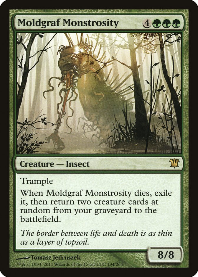 This Is An Image Of The Magic The Gathering Card Moldgraf Monstrosity From The Set Duskmourn: House of Horror Commander - Designed By Artist Nino Is