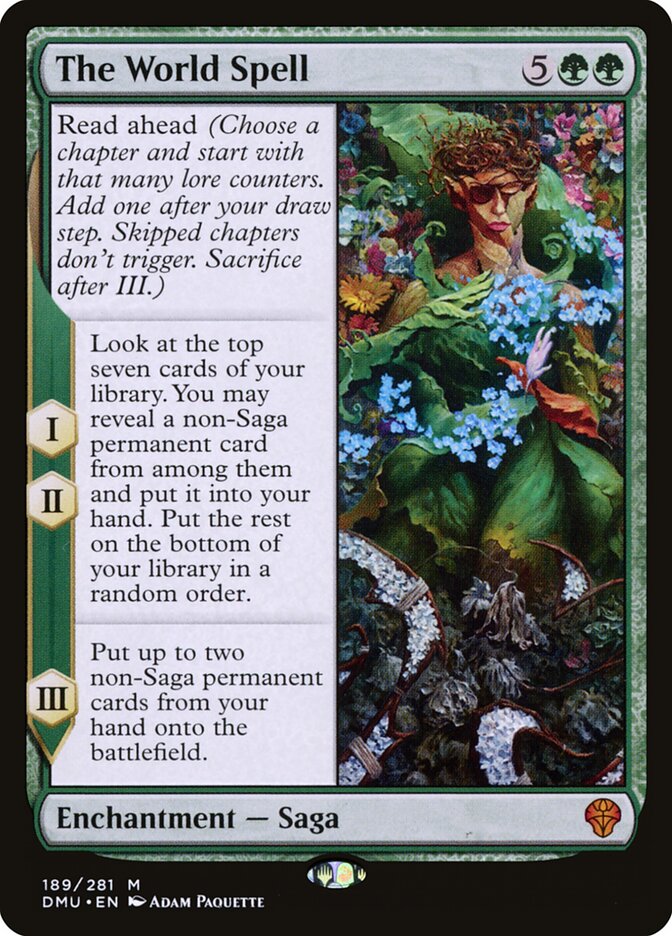 This Is An Image Of The Magic The Gathering Card The World Spell From The Set Dominaria United - Designed By Artist Adam Paquette
