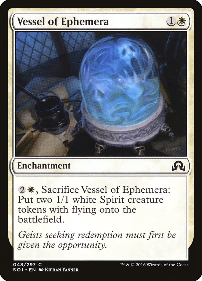 This Is An Image Of The Magic The Gathering Card Vessel of Ephemera From The Set Shadows over Innistrad - Designed By Artist Kieran Yanner