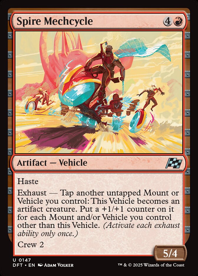 This Is An Image Of The Magic The Gathering Card Spire Mechcycle From The Set Aetherdrift - Designed By Artist Adam Volker