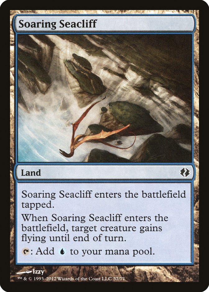 This Is An Image Of The Magic The Gathering Card Soaring Seacliff From The Set Commander 2020 - Designed By Artist Izzy