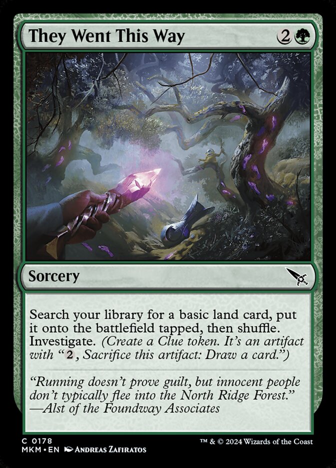 This Is An Image Of The Magic The Gathering Card They Went This Way From The Set Murders at Karlov Manor - Designed By Artist Andreas Zafiratos