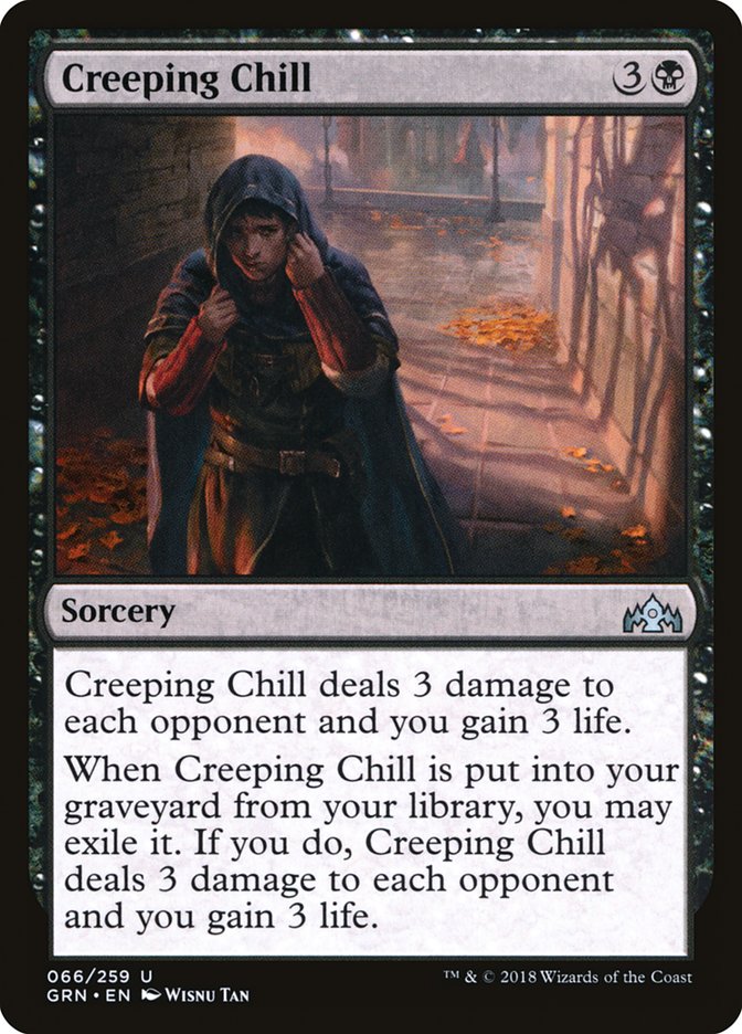 This Is An Image Of The Magic The Gathering Card Creeping Chill From The Set Guilds of Ravnica - Designed By Artist Wisnu Tan