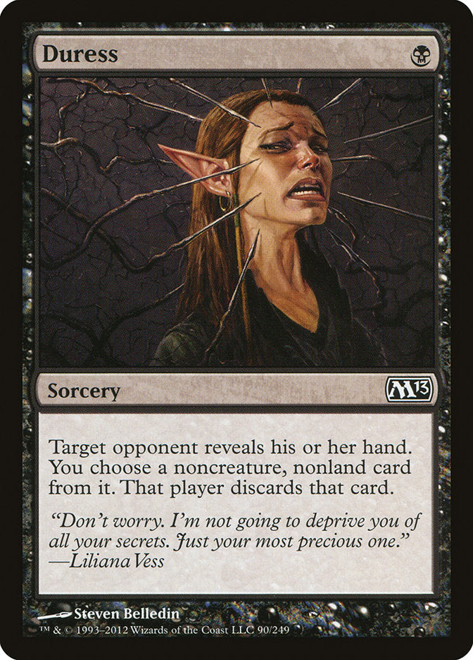 This Is An Image Of The Magic The Gathering Card Duress From The Set Foundations - Designed By Artist PINDURSKI