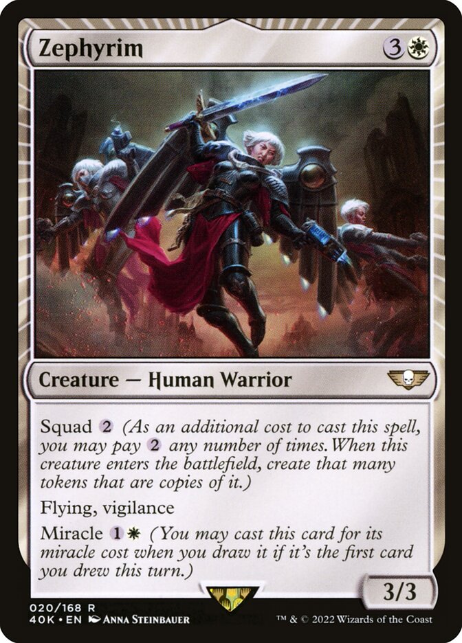 This Is An Image Of The Magic The Gathering Card Zephyrim From The Set Warhammer 40,000 Commander - Designed By Artist Anna Steinbauer
