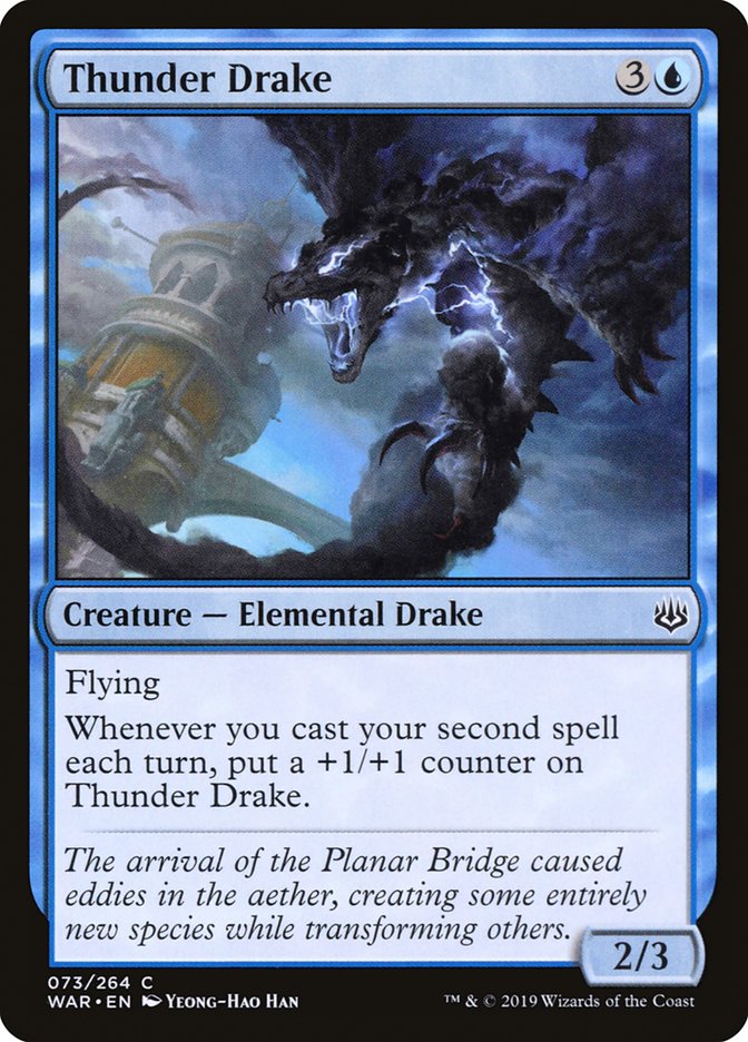 This Is An Image Of The Magic The Gathering Card Thunder Drake From The Set Ravnica: Clue Edition - Designed By Artist Yeong-Hao Han