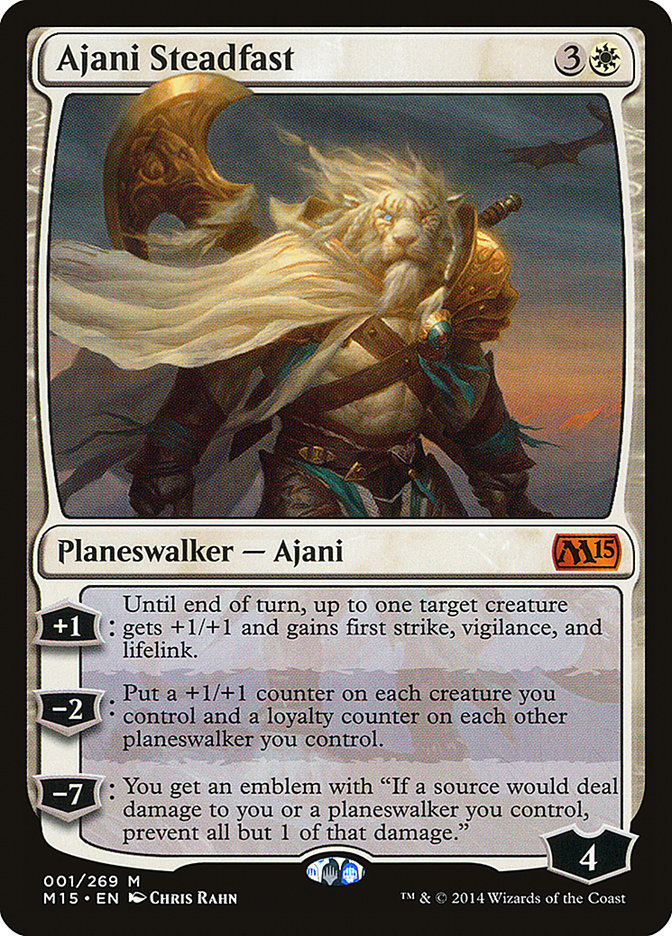 This Is An Image Of The Magic The Gathering Card Ajani Steadfast From The Set Commander Masters - Designed By Artist Chris Rahn