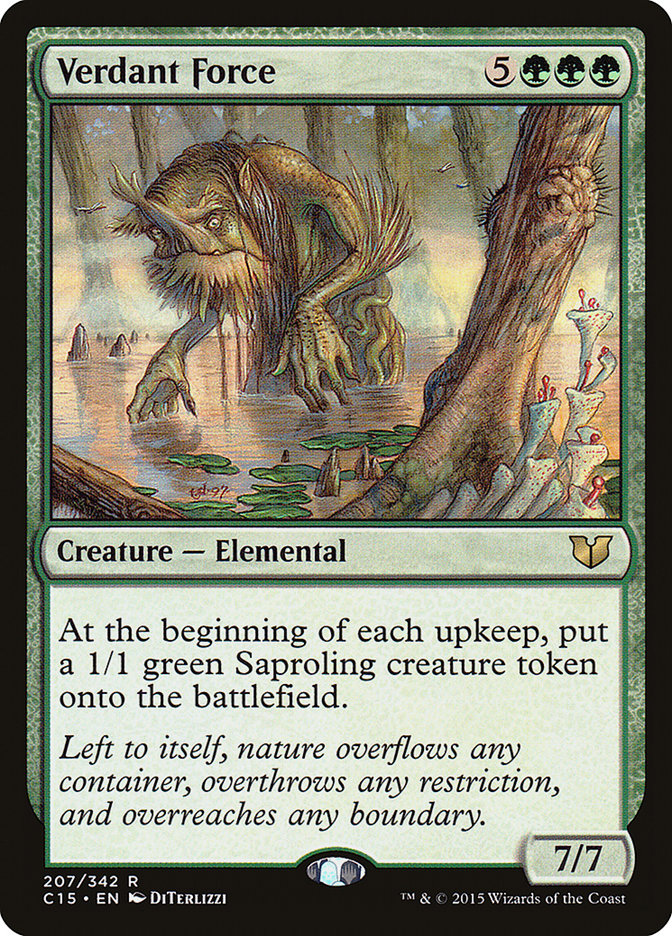 This Is An Image Of The Magic The Gathering Card Verdant Force From The Set Dominaria - Designed By Artist Viktor Titov