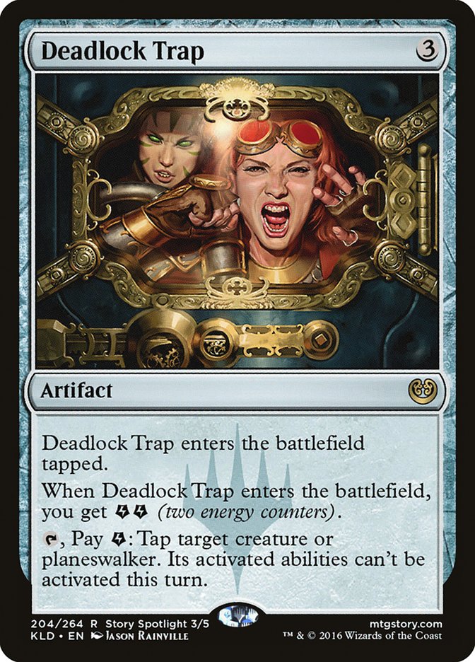 This Is An Image Of The Magic The Gathering Card Deadlock Trap From The Set Kaladesh - Designed By Artist Jason Rainville