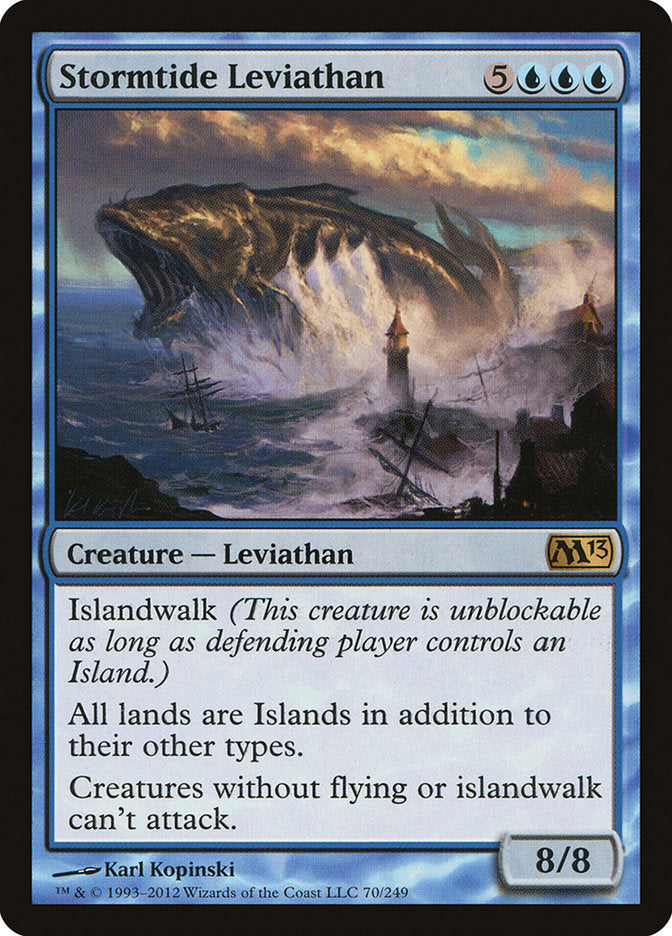 This Is An Image Of The Magic The Gathering Card Stormtide Leviathan From The Set Commander Legends - Designed By Artist Karl Kopinski