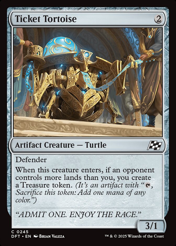 This Is An Image Of The Magic The Gathering Card Ticket Tortoise From The Set Aetherdrift - Designed By Artist Brian Valeza