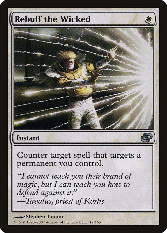This Is An Image Of The Magic The Gathering Card Rebuff the Wicked From The Set Time Spiral Remastered - Designed By Artist Stephen Tappin
