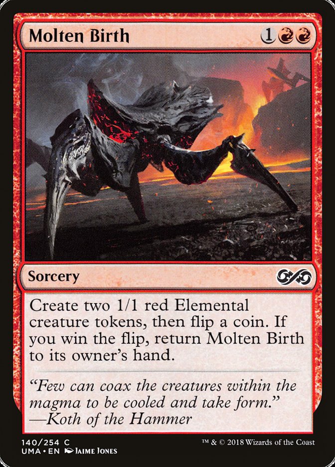 This Is An Image Of The Magic The Gathering Card Molten Birth From The Set Ultimate Masters - Designed By Artist Jaime Jones