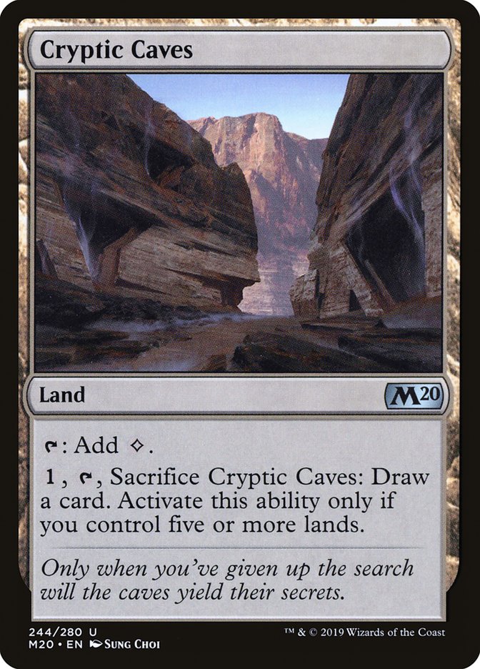 This Is An Image Of The Magic The Gathering Card Cryptic Caves From The Set Foundations - Designed By Artist Sung Choi