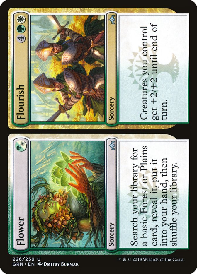 This Is An Image Of The Magic The Gathering Card Flower // Flourish From The Set Guilds of Ravnica - Designed By Artist Dmitry Burmak