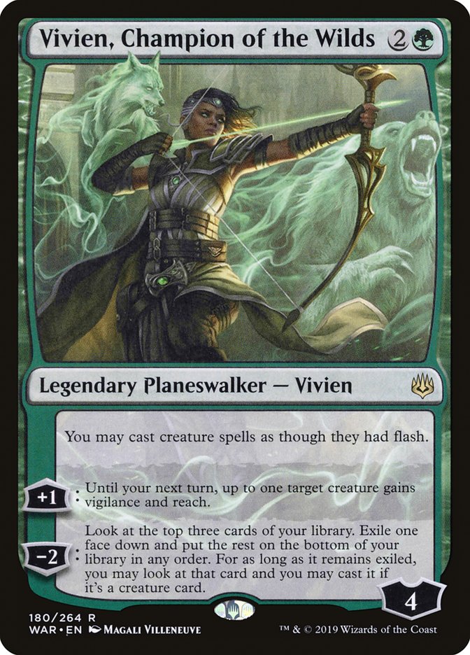 This Is An Image Of The Magic The Gathering Card Vivien, Champion of the Wilds From The Set Commander Legends: Battle for Baldur's Gate - Designed By Artist Magali Villeneuve