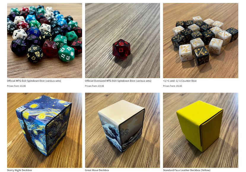 New Accessories Now Available - Dice & Deck Boxes!