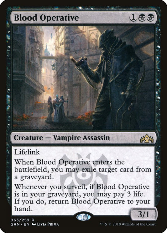 This Is An Image Of The Magic The Gathering Card Blood Operative From The Set Guilds of Ravnica - Designed By Artist Livia Prima