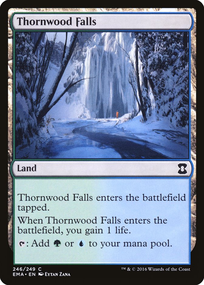 This Is An Image Of The Magic The Gathering Card Thornwood Falls From The Set Tarkir: Dragonstorm - Designed By Artist Alexander Ostrowski