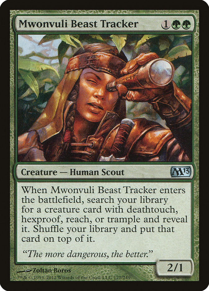 This Is An Image Of The Magic The Gathering Card Mwonvuli Beast Tracker From The Set Magic 2013 - Designed By Artist Zoltan Boros