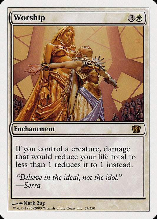 This Is An Image Of The Magic The Gathering Card Worship From The Set Ninth Edition - Designed By Artist Mark Zug