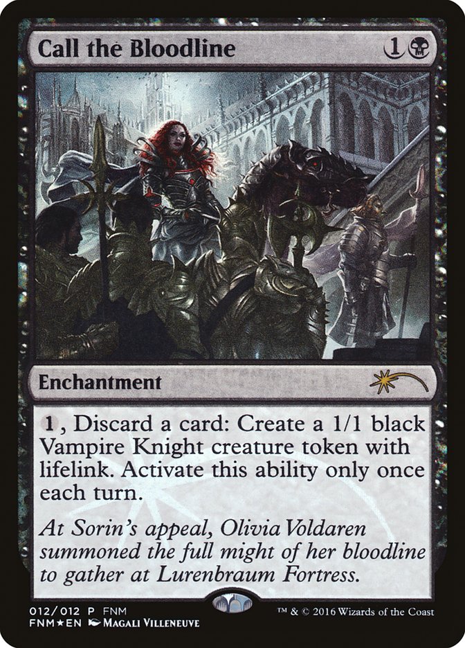 This Is An Image Of The Magic The Gathering Card Call the Bloodline From The Set Shadows over Innistrad - Designed By Artist Lake Hurwitz