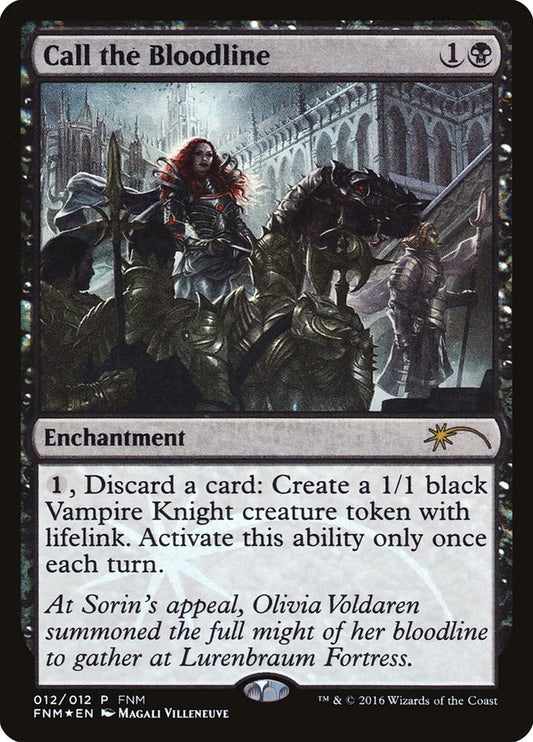 This Is An Image Of The Magic The Gathering Card Call the Bloodline From The Set Shadows over Innistrad - Designed By Artist Lake Hurwitz