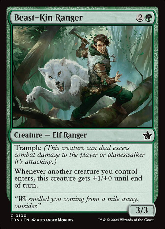 This Is An Image Of The Magic The Gathering Card Beast-Kin Ranger From The Set Foundations - Designed By Artist Alexander Mokhov