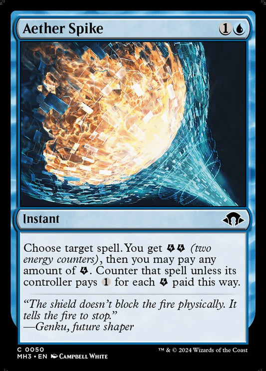 This Is An Image Of The Magic The Gathering Card Aether Spike From The Set Modern Horizons 3 - Designed By Artist Campbell White