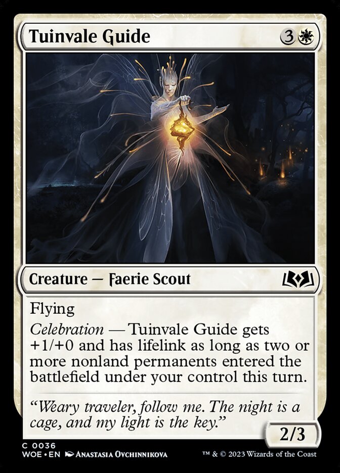 This Is An Image Of The Magic The Gathering Card Tuinvale Guide From The Set Wilds of Eldraine - Designed By Artist Anastasia Ovchinnikova