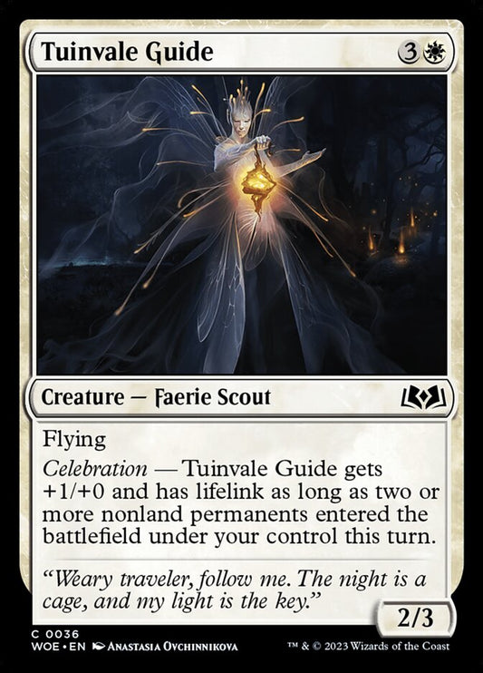 This Is An Image Of The Magic The Gathering Card Tuinvale Guide From The Set Wilds of Eldraine - Designed By Artist Anastasia Ovchinnikova