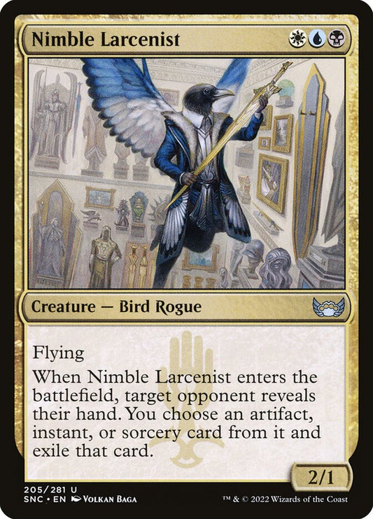 This Is An Image Of The Magic The Gathering Card Nimble Larcenist From The Set Streets of New Capenna - Designed By Artist Volkan Baǵa